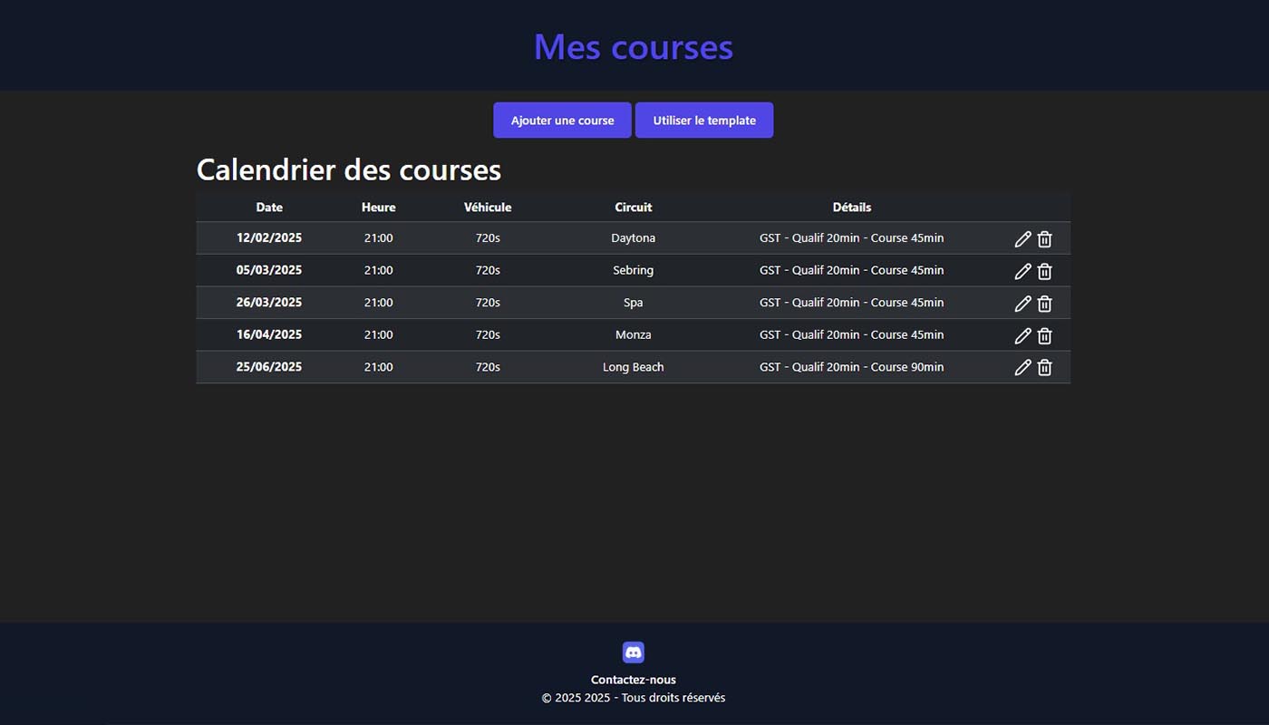 Calendrier des courses