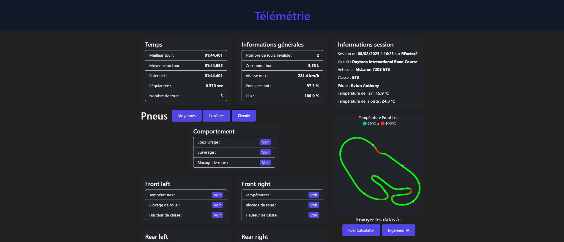 Calendrier des courses